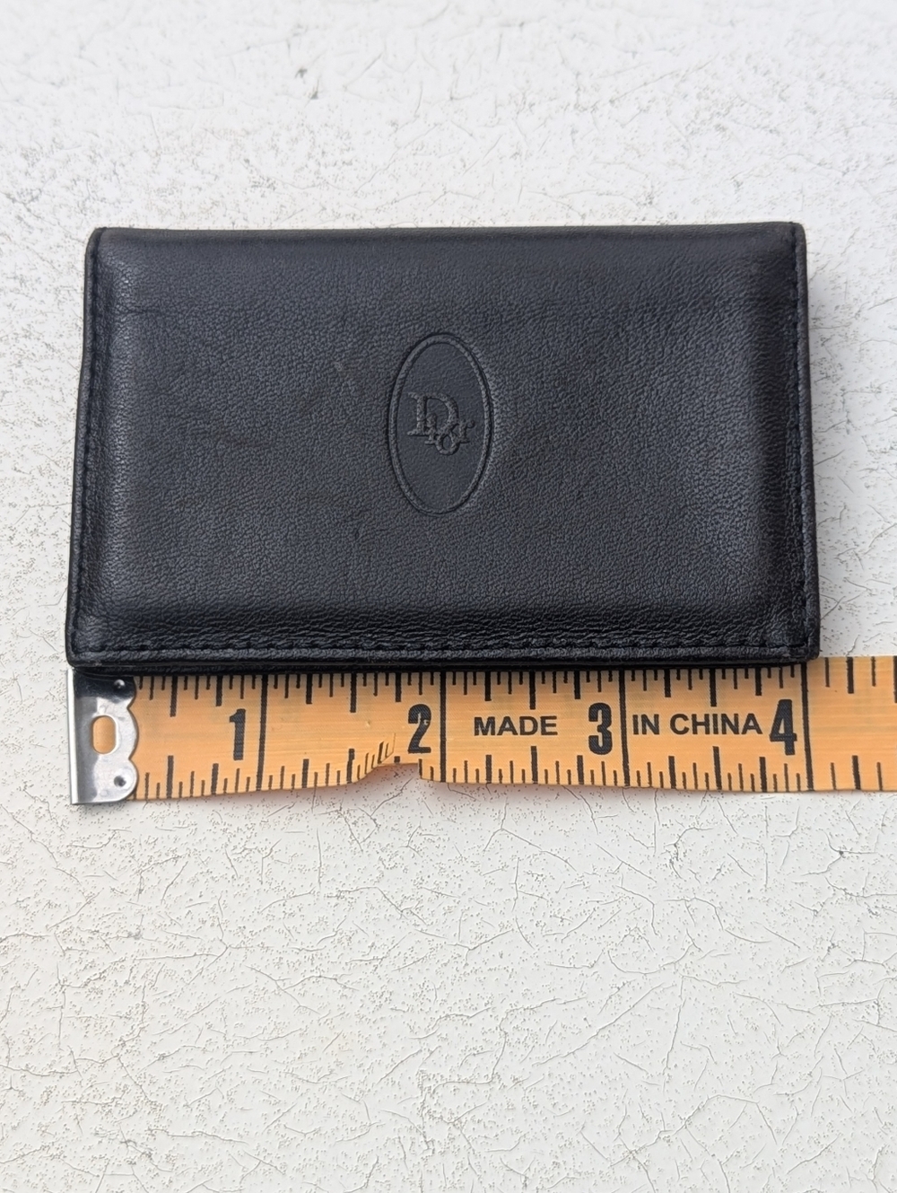 Christian Dior | Vintage Black Leather  Bi-fold Wallet Card Slots Low Profile - Picture 11 of 13
